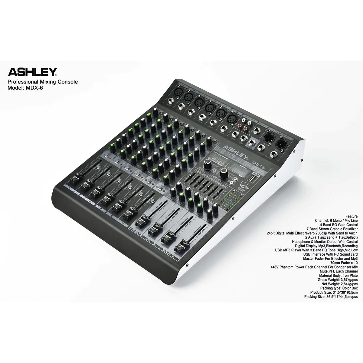 Audio Mixer Ashley 6 Channel Compact